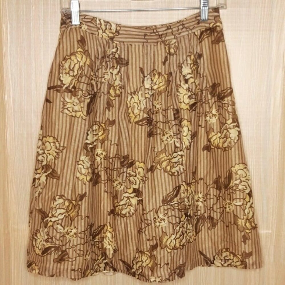 Anne Taylor Loft Linen & Silk Skirt. 0